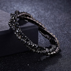 3 winding rhinestone bracelet fashion multi-color ladies exquisite bracelet bridal party jewelry accessories gift black