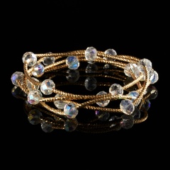 Rinhoo New colorful Crystal Beads Bracelet Sweet butterfly beaded Elastic Bracelet Bangle Charm Jewelry For Women girl bracelet 8mm +string