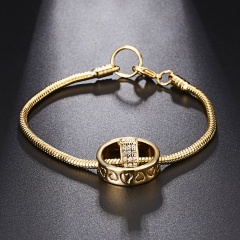Rinhoo charm hollow heart round Bracelet Unique gold silver heart chain bracelet bangle wedding jewelry gift for women bracelet gold