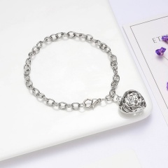 Rinhoo heart bracelet silver alloy hollow heart shape geometric charm Bracelet fashion jewelry for women heart