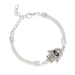 Rinhoo Trendy Silver Plated Bracelet Blue Crystal Eyes starfish palm Cat tree copper chain Bracelet charm jewelry women gift palm