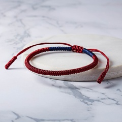 Rinhoo Lucky Tibetan Handmade Weave Rope Bracelet adjustable rope Bracelet Ethnic jewelry gift for Men women bracelet red-blue