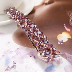 Crystal Hair Clip Pin Purple