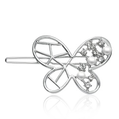 Hollow - out inlay diamond pearl edge clip retaining hairpin hairpin hair accessories The butterfly
