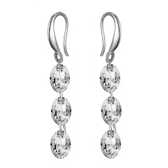 Shiny Crystal Dangle Earrigns Geometric Zircon Earrings Birthday Girls Gifts Oval