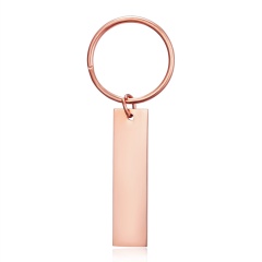 Stainless Steel Personalized Name Letter Keychain Rose Gold