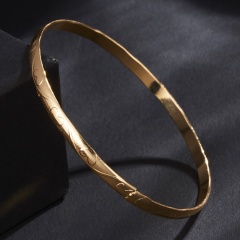 Rinhoo Simple Interwoven Bangle Bracelet Gold Rose Gold Punk Women Men Best Gift Jewelry Hollow Bangle gold 1
