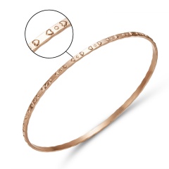Rose Gold Smooth Round Surface Patchwork Square Hollow Twisted Embossed Bracelet Women Men Simple Bangle Metal Bracelet Jewelry rose gold 2