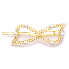 New Fashion Bowknot pearl side clip hair clip hairpins for women girls bowknot2