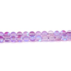 white frosted glitter stone glass moonstone loose beads DIY crystal jewelry accessories Pink