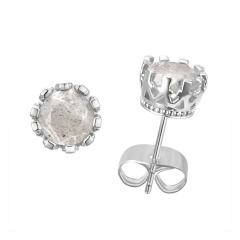fashion circle gold silver diamond stud earrings jewelry silver