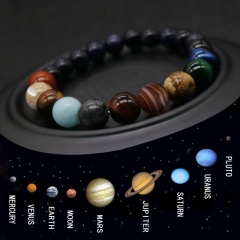 Eight Planets 10MM Bead Bracelet Men Natural Stone Universe Yoga Chakra Solar Elastic Bracelet for Men Jewelry 8MM  BEAD BRACELET