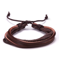 Couple leather bracelet woven bracelet black brown men and women bracelet fashion brown