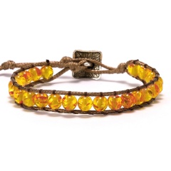7 Chakras Hand Knitted Adjustable Bracelet Yellow