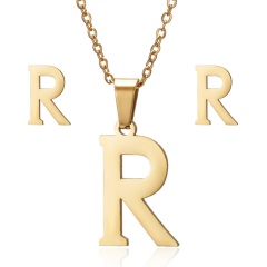 Stainless Steel Letter Necklace Set R