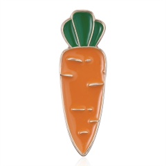 painted oil badge small brooch pin carrot