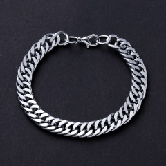 pearl chain stainless steel chain bracelet #2 9mm