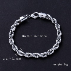 pearl chain stainless steel chain bracelet 7 mm
