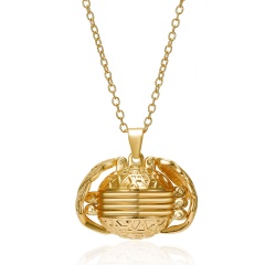 Rainbow Magic 8 Photos Pendant Memory Floating Locket Necklace Angel Wings Flash Box Fashion Can Open Pictures Box Necklaces Gold