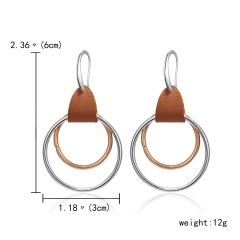 Hot Sale Simple Hollow Metal Round Statement Earrings Women Geometry Circle Teardrop Dangle Earrings Fashion Jewelry Wholesale Double Circle