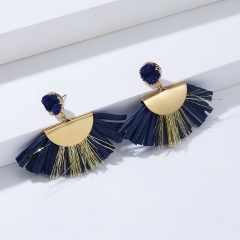 Fashion Women Boho Earrings Long Tassel Fringe Dangle Earring Jewelry Hook Gift Blue