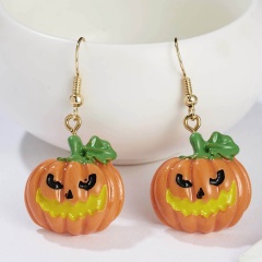 Halloween Pumpkin Witch Ghost Devil Hook Drop Dangle Earrings Fashion Gift Party Devil Pumpkin Resin