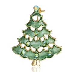 Christmas Bell Snowflake Garland Wreath Snowflake Crystal Enamel Brooch Pin Xmas Chrisrmas Tree