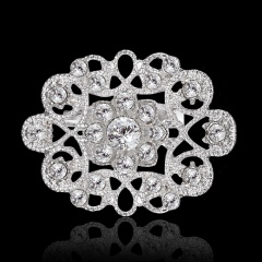 Luxury Crystal Wedding Bridal Flower Bouquet Brooch Pins Women Party Jewelry Elegant