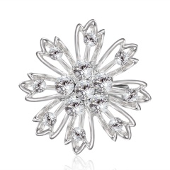 Luxury Crystal Wedding Bridal Flower Bouquet Brooch Pins Women Party Jewelry Sunflower