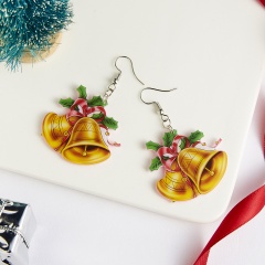 Fashion Women Christmas Bell Dangle Ear Stud Earring Wedding Jewelry Gift Bell Earrings