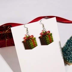 Fashion Women Christmas Gift Box Dangle Ear Stud Earring Wedding Jewelry Gift Christma Gift Box
