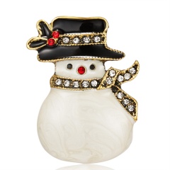 Christmas Snowman Brooch Pin Crystal Santa Claus Xmas Party Gift Scarf Xmas snowman