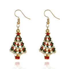 Gold Alloy with Pearl Simle Dangle Earring Fashion Simple Cute Earring Jewelry Tree