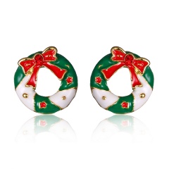 Fashion Christmas Style Stud Earring Small Cute Colorful Earring Jewelry Wholesale Garland