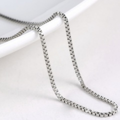 1PC Simple Fashion Charm 4 Colors Alloy Box Chain Jewelry Accessories For Necklace Bracelet Silver
