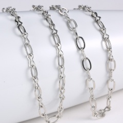 Rinhoo 1PC 4 Colors Long Alloy "8" Shape Chain Necklace Fashion Accessories Gift For Women Men Silver