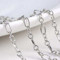 70cm 1PC Simple Charm Flat Circle Long Chain Fashion Accessories Gift For Necklace Women Men Silver