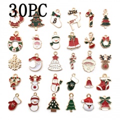 DIY 30Pcs Christmas Charm Enamel Mixed Pendant Craft Making Jewelry Accessories 30pcs