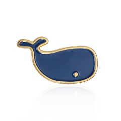 Rinhoo 1PC Whale Shark Shape Alloy Painting Oil Mini Badge Brooch Accessories For Coat Suit Fashion Jewelry Gift For Women Whale