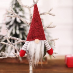 1pc Santa Claus Pendant Faceless Doll Gift Doll Christmas Decoration Red