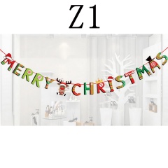 1PC Christmas Ceiling Decoration Ornaments Cartoon Hanging Pull Flag Z1