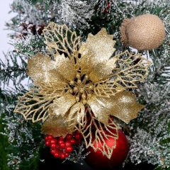 1pc Christmas Tree Green Onion Powder Hollow Garland Ornament Yellow