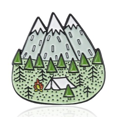 Mountains Trees Jungle Brooch Nature Forest Camping Adventure Enamel Pin Squirrel Driving Frog Badge Bag Fashion Jewelry mountain