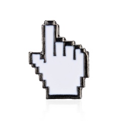 Classical Pixel Cursors PS Toolbar Hourglass Computer Window Mouse Pointer Arrow Enamel Brooches Pins Keyboard Badge Gift finger