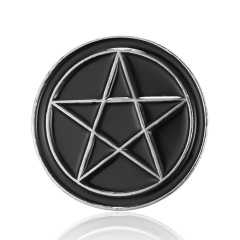 Punk Dark Black Witch Magic Moon Star Badges Brooch Backpack Black Cat Book Card Coffin Crystal Ball Halloween Party Gift star