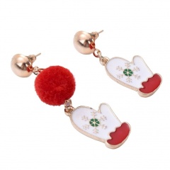 Christmas Earrings Pendant Christmas Tree Snowflake Santa Claus Boots Elk Bell Wreath Snowman Earrings Christmas Jewelry Gloves