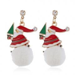 Christmas Jewelry Earrings Cute Santa Claus Elk Snowman Lovely Xmas Tree Socks Bell Hats Romantic Christmas Gifts Brincos Santa Claus