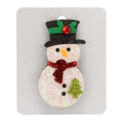 Merry Christmas Cute Snowman House Elk Antler Star Christmas Tree Hat Crutch Brooches for Kids Xmas Felt Cloth Pin Badges snowman