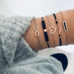 5PCS/SET Bohemian Handmade Heart Tassel Shell Bracelet Sets Women 2019 New Rope Chain Bracelets Jewelry Christmas Gift 5PCS SET