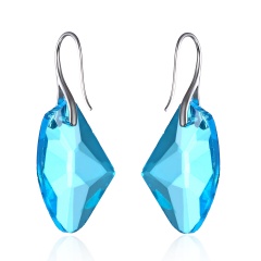New Arrives Fashion Blue Diamond Blue Crystal Pendant Earrings for Women Jewelry blue